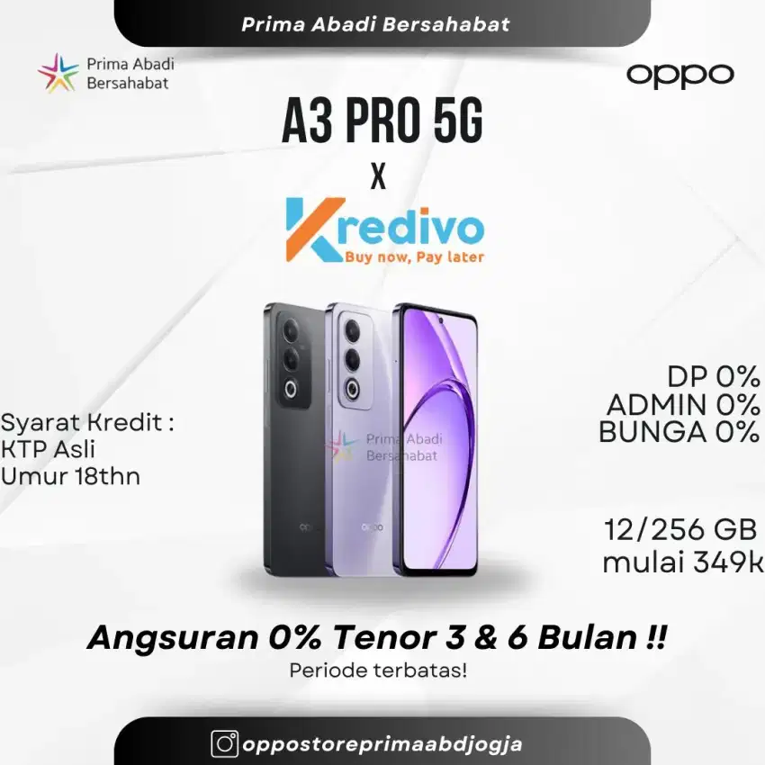 Oppo A3 pro tahan banting bisa kredit murah