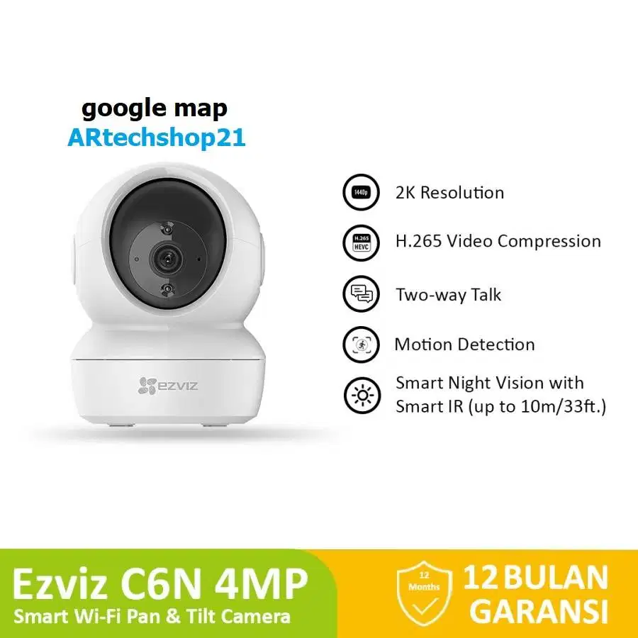 Ezviz C6N 4MP Smart Wifi Pan Tilt IP Camera CCTV Garansi 1 tahun