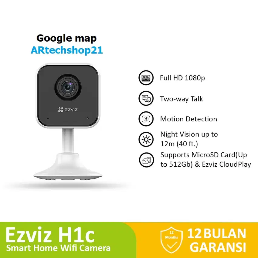 Ezviz H1c Smart Home Wifi IP Camera Indoor portable garansi 1 tahun
