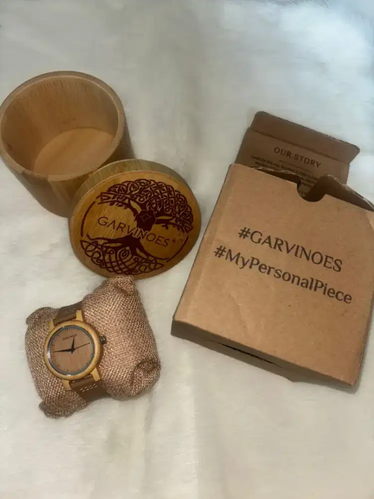 Jam tangan kayu Garvinoes baru