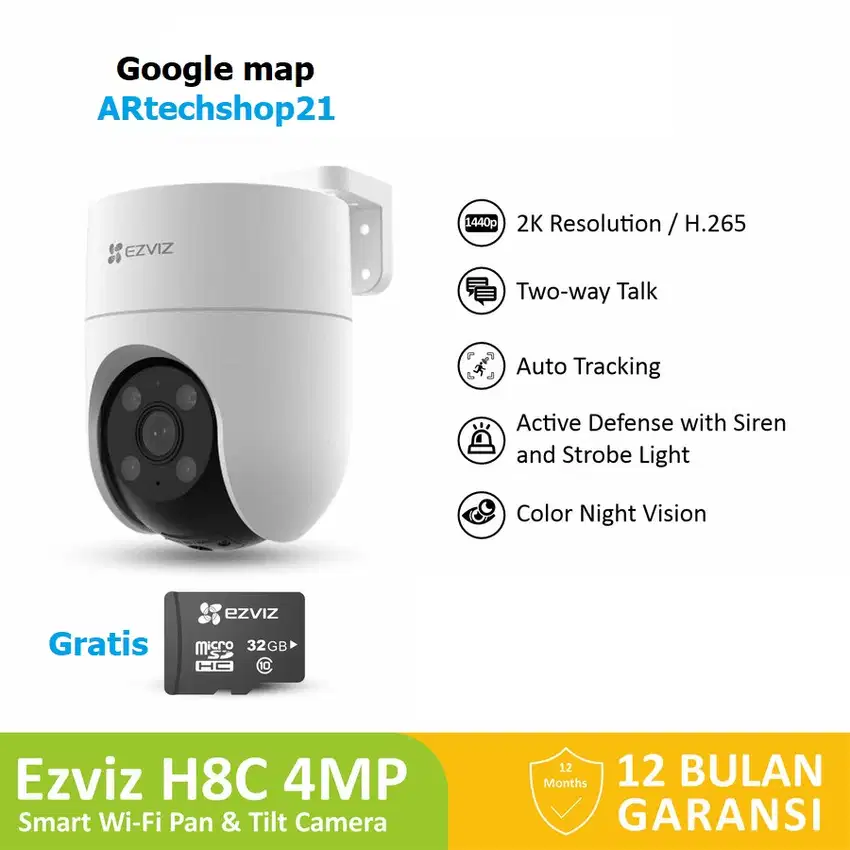 Ezviz H8c 4MP  Smart IP Camera CCTV Outdoor Garansi resmi 1 tahun