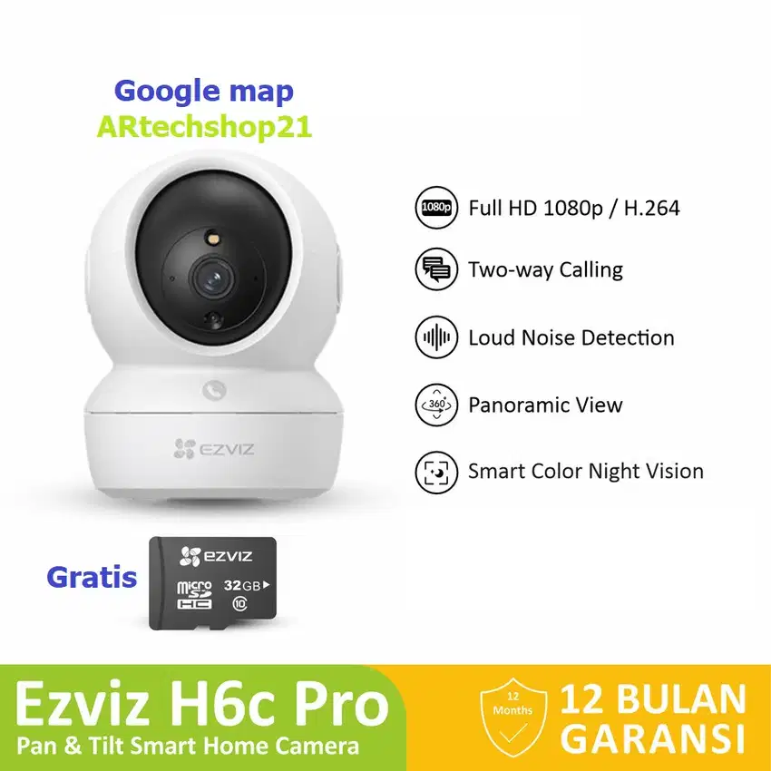 Ezviz H6c Pro 2MP Smart Home Wifi Gratis SD card