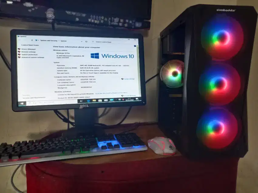 PC FULSET AMD A8 7650K RAM 8 GB HARDISK 250 GB MONITOR 19 IN