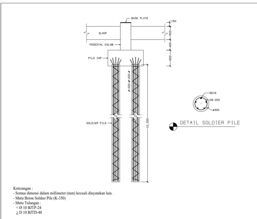 Bore pile strauss pile