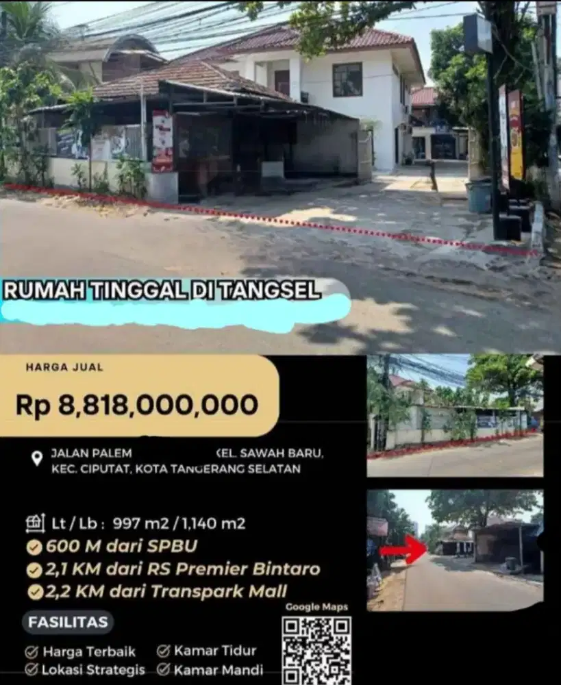 Dijual Rumah Siap Huni Jalan Palem Sawah Baru Ciputat