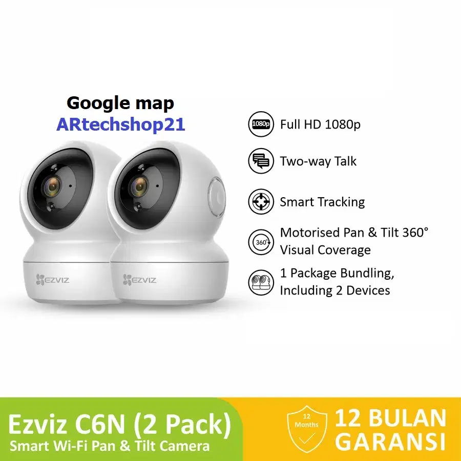 PAKET CCTV WIFI 2CAMERA EZVIZ C6N