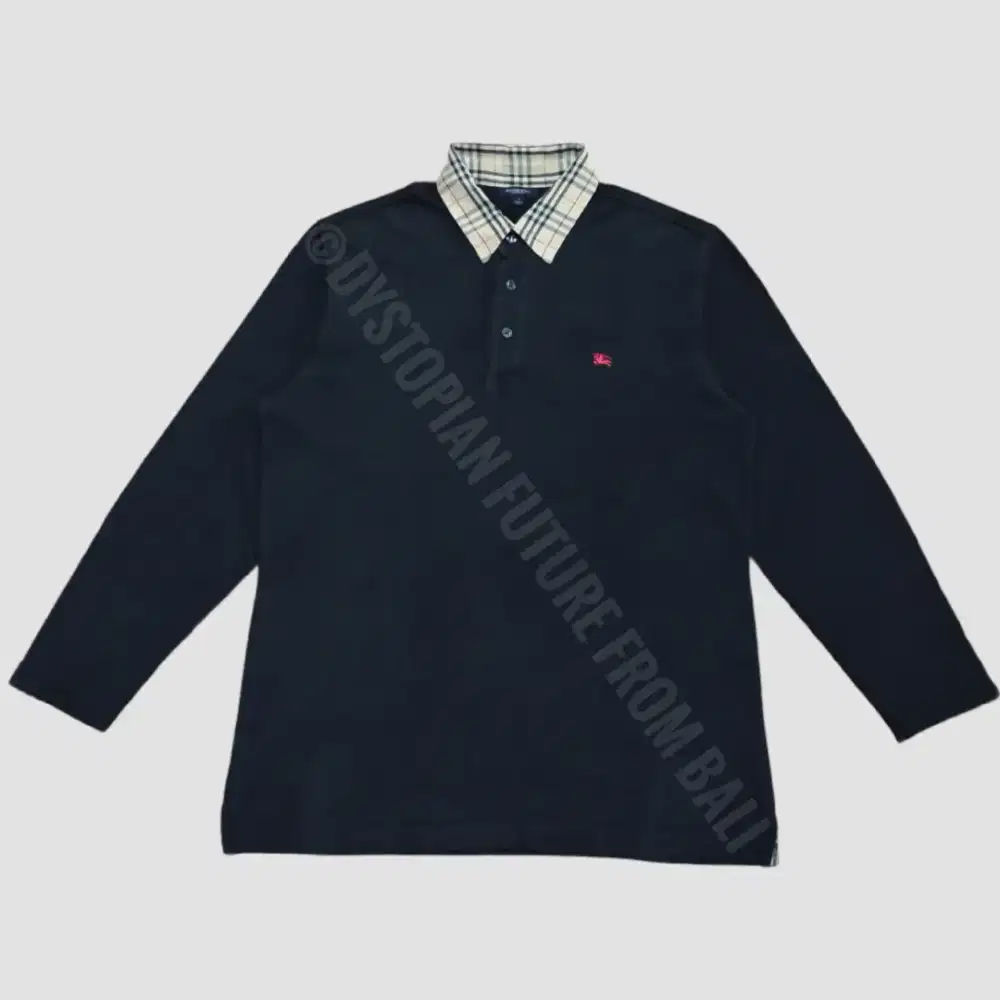 Burberry London Black/Nova Check Collar Polo Shirt