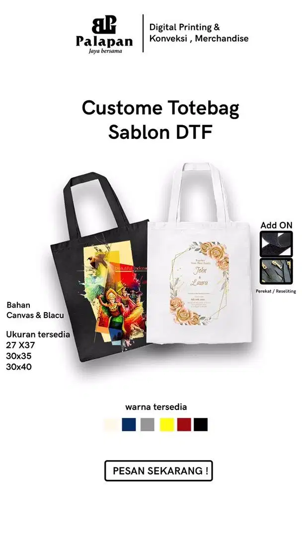 TOTEBAG CUSTOME ( TAS KEPERLUAN BELANJA )