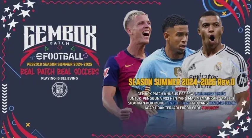 PES Efootball PS3 Gembox Patch Summer 2024 - 2025