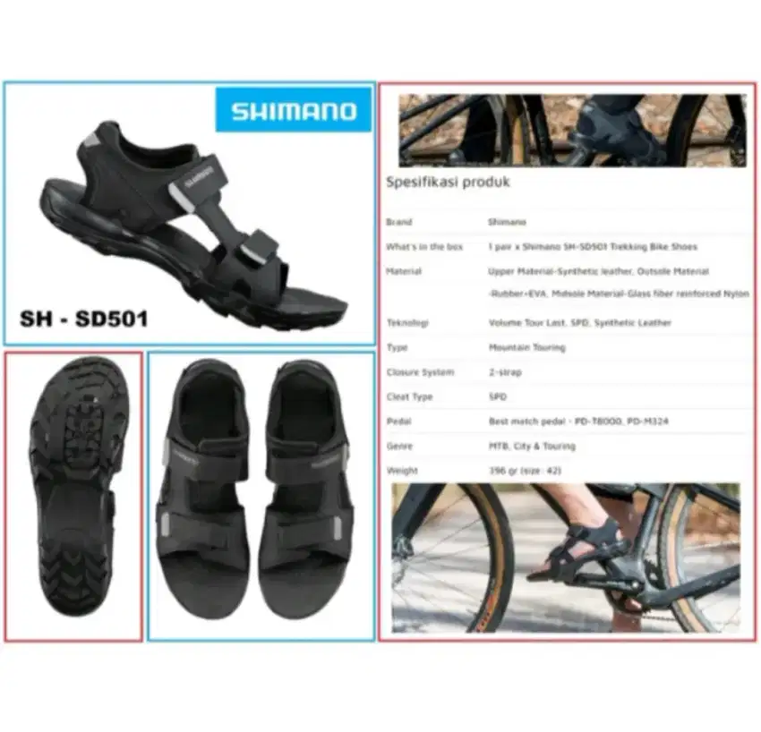 Sandal Cleat MTB GRAVEL BIKE SHIMANO SH-SD501 BLACK ORIGINAL 2025