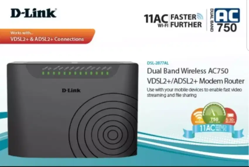 Router Dsl- 2877al Dlink Dual AC750 3G/4G