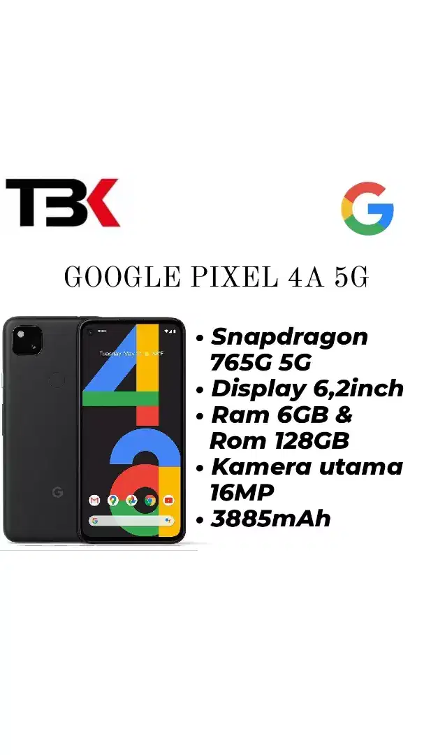 Google pixel 4a 5G 6/128GB Second Ori Jaringan Aktif Permanen