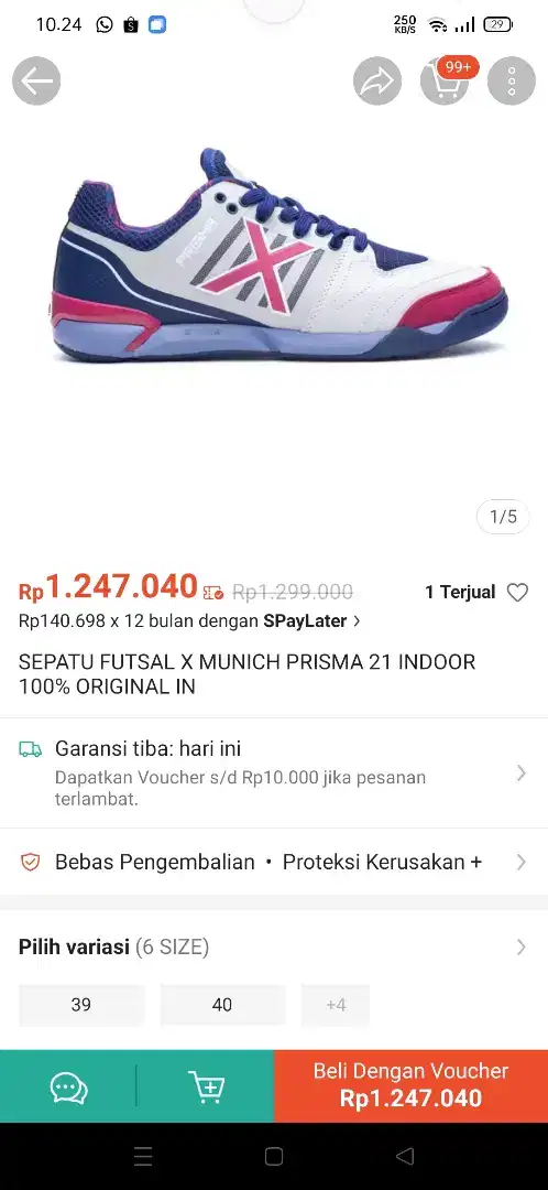 SEPATU FUTSAL MUNICH X PRISMA 21 INDOOR (FULLSET) 100% ORIGINAL