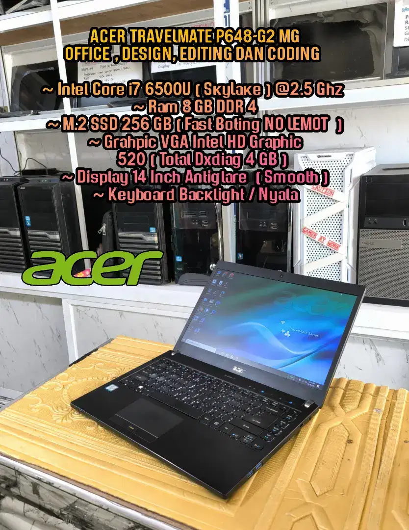 Laptop Acer Intel Core i7 6500U / RAM 8GB / SSD 256GB
LAPTOP DESIGN