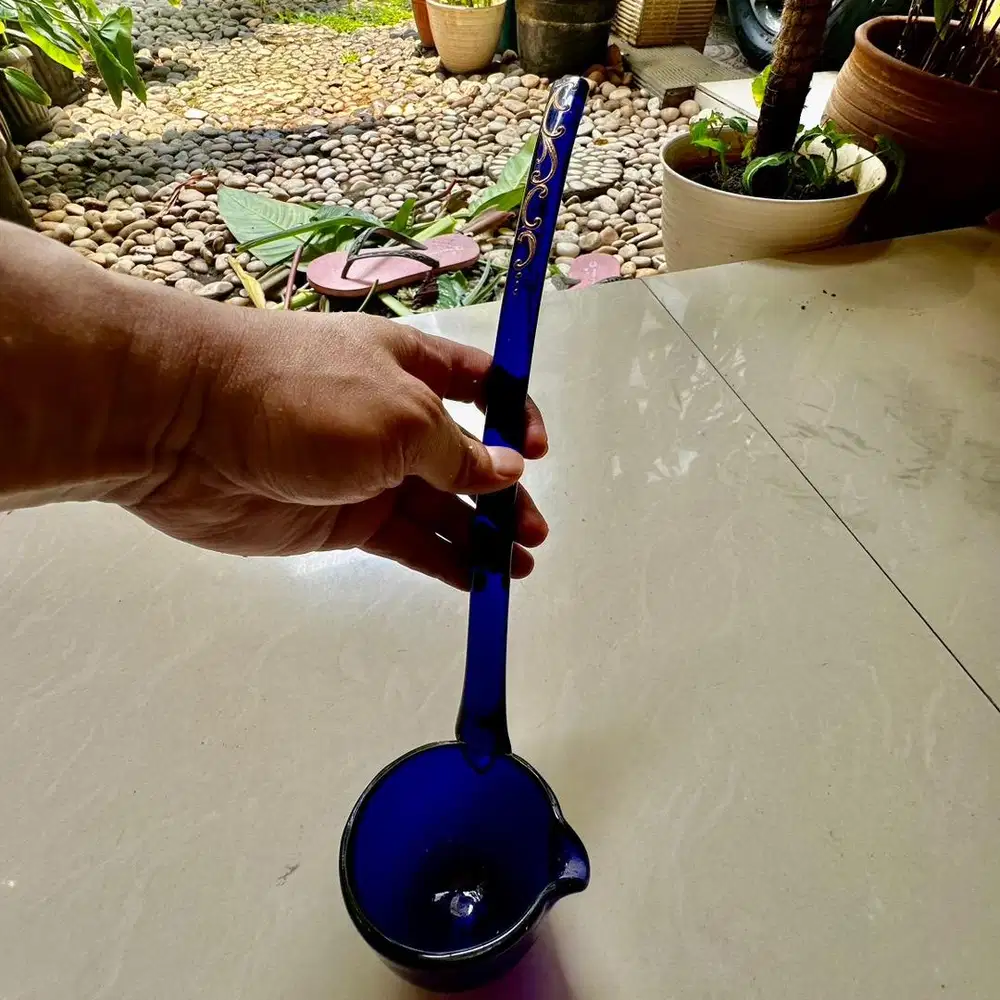 Kristal Bohemia Boro Biru Centong Cantik Dan Siap Pajang