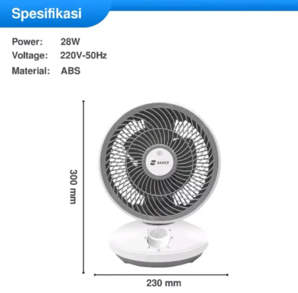 Kipas Angin SANEX 0831M 8 Inch 3 Mode Kecepatan Ori