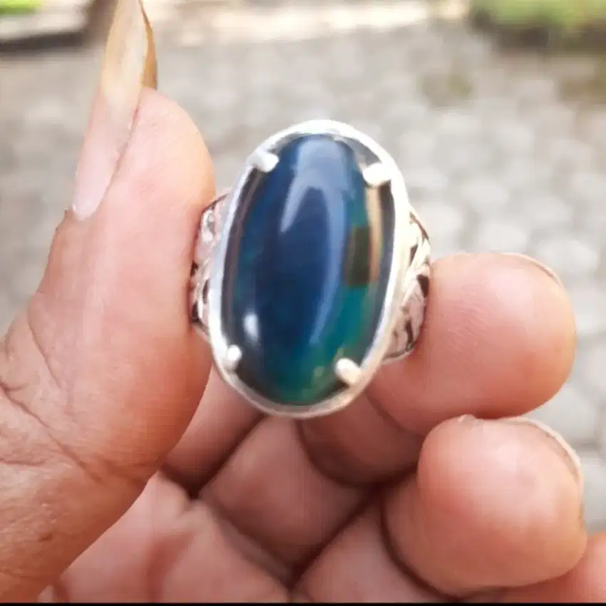 Cincin batu bacan ring perak