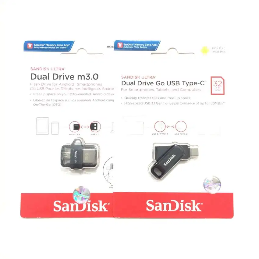 N E W Flashdisk Sandisk dual USB OTG Original Garansi RESMI