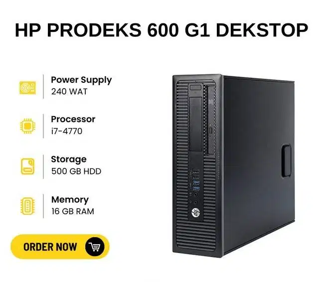 TERMURAH PC HP PRODESK 600 G1 CORE i7 GEN4 RAM&SSD VARIAN W/SBR