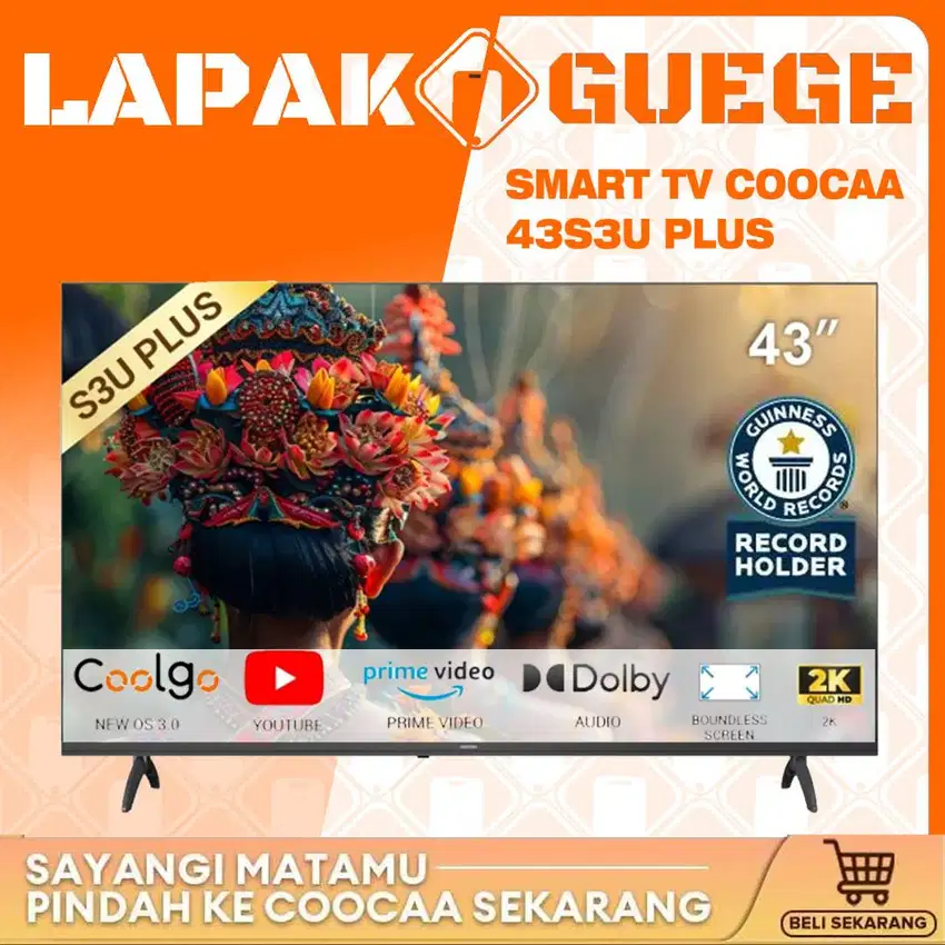 LED TV 43 INCH SMART COOCAA 43S3U PLUS 2K LED YOUTUBE DIGITAL DVBT2