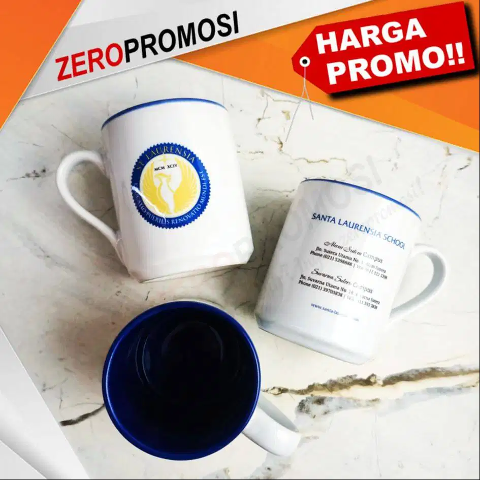 Custom Souvenir Mug Keramik Warna Dalam