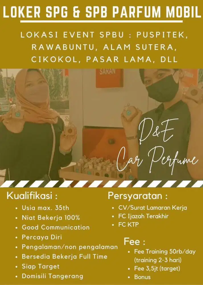 Dibutuhkan spg & spb pengharum mobil .