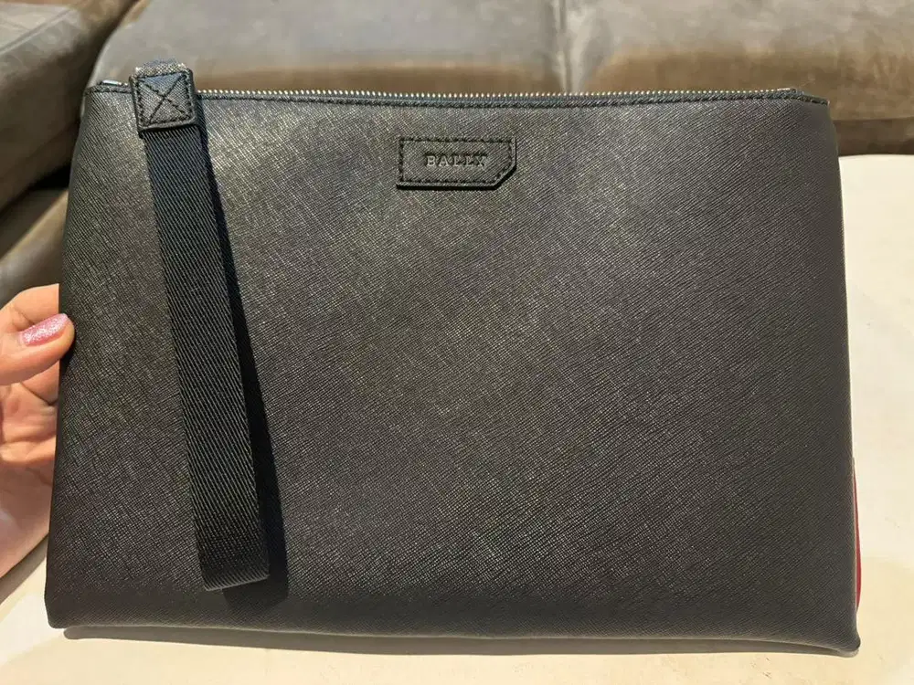 Clutch Bally Phorter Black Bovine New