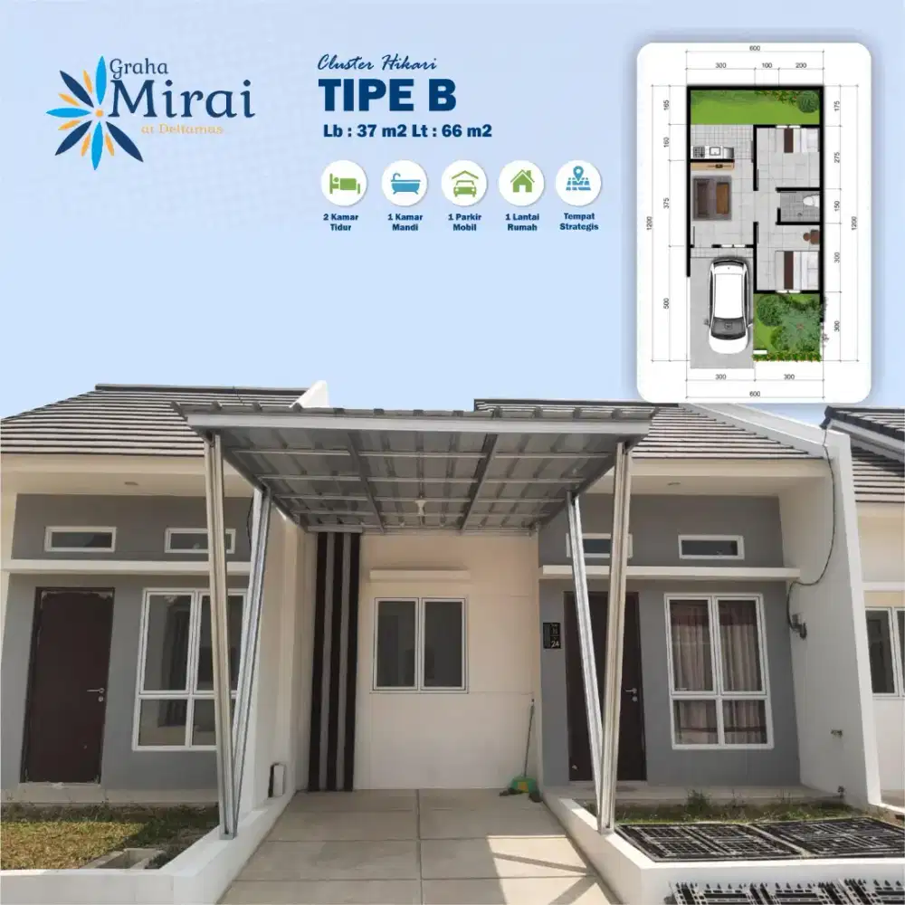 Dijual rumah siap huni, Gratis SHM, graha Mirai deltamas