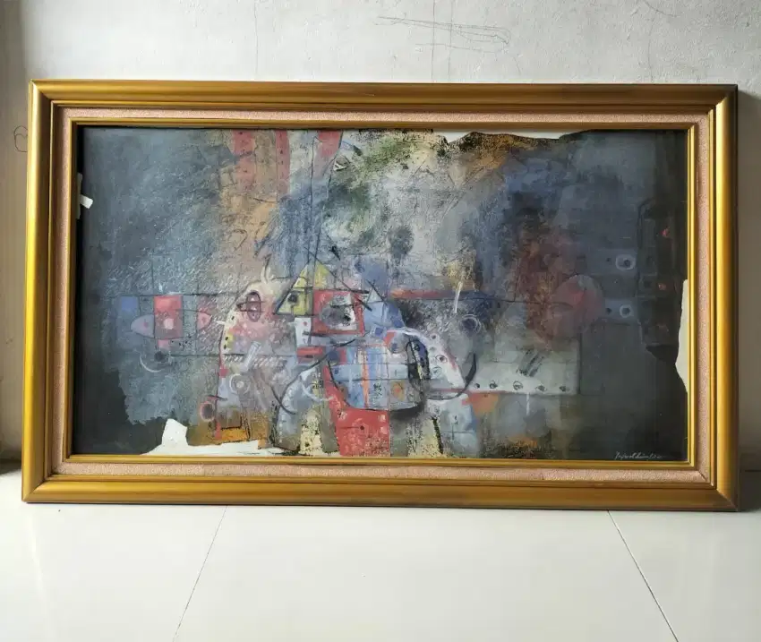 Di Jual Lukisan Kanvas Minyak Abstrak Visual Art 2002 Original