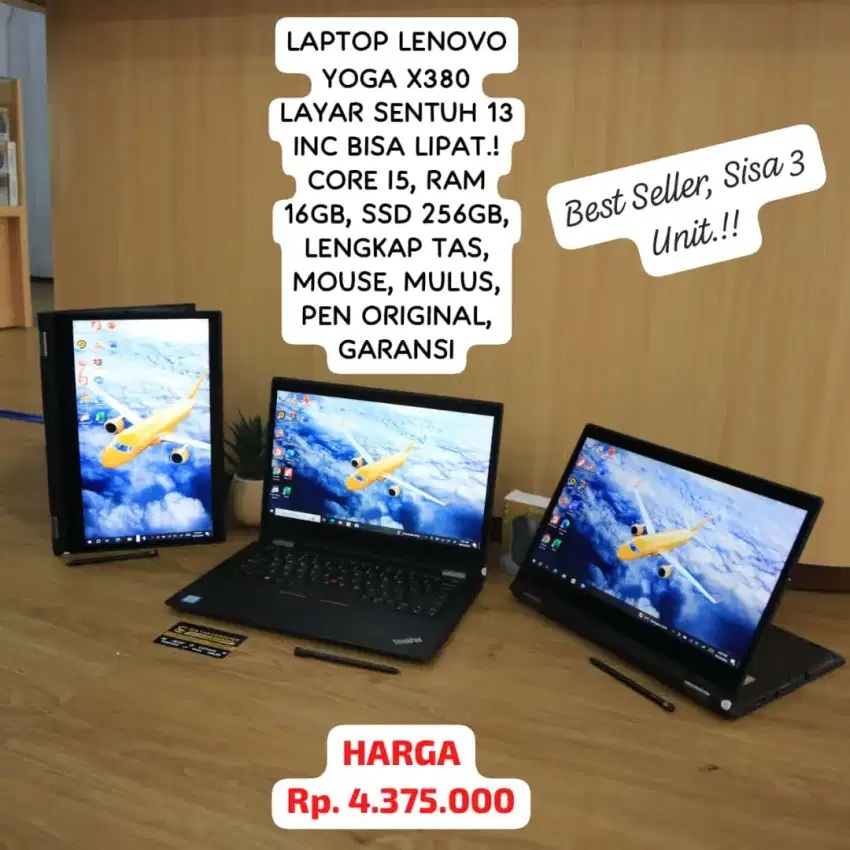 LENOVO YOGA 13 INC BISA LIPAT.! LENGKAP TAS, MOUSE, MULUS,PEN ORIGINAL