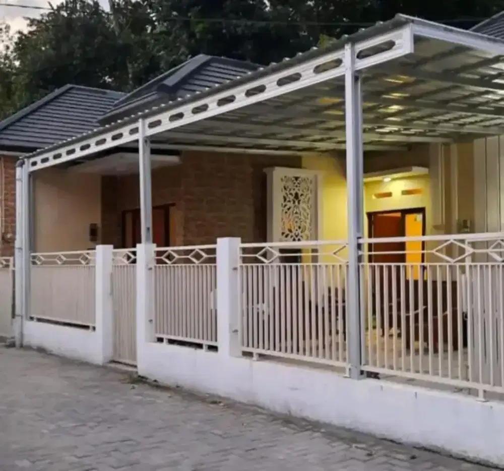 Rangka baja ringan, karnopi teras,pelapon Pvc eceran dan terpasang