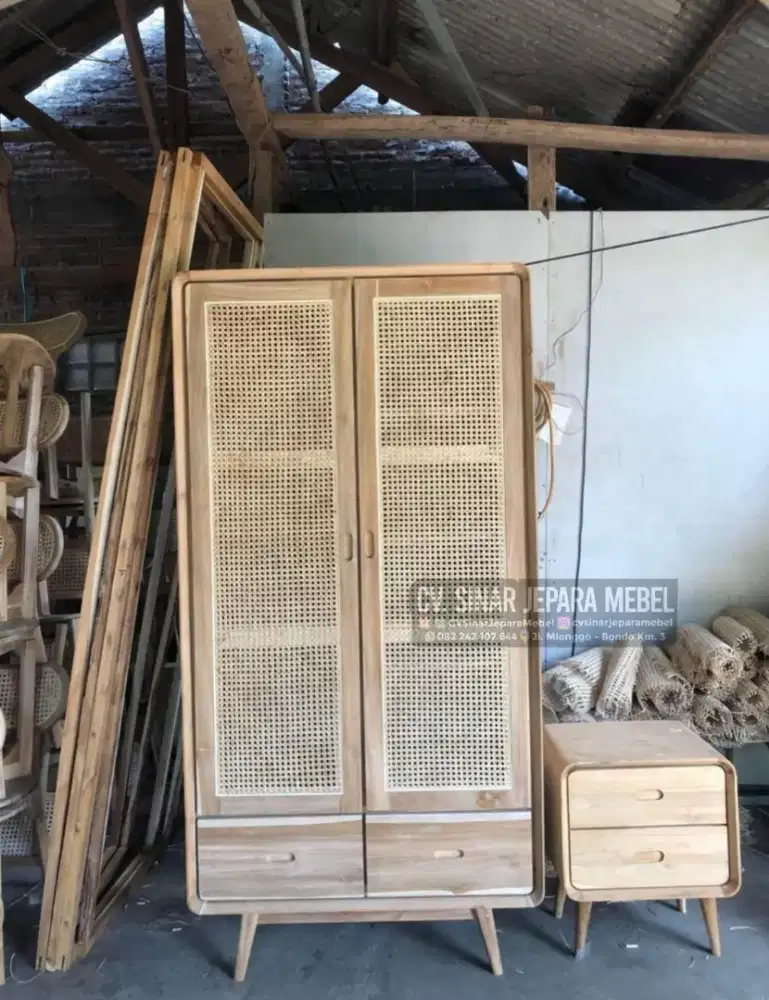 LEMARI JATI/LEMARI PENYIMPANAN/LEMARI ROTAN/LEMARI MINIMALIS