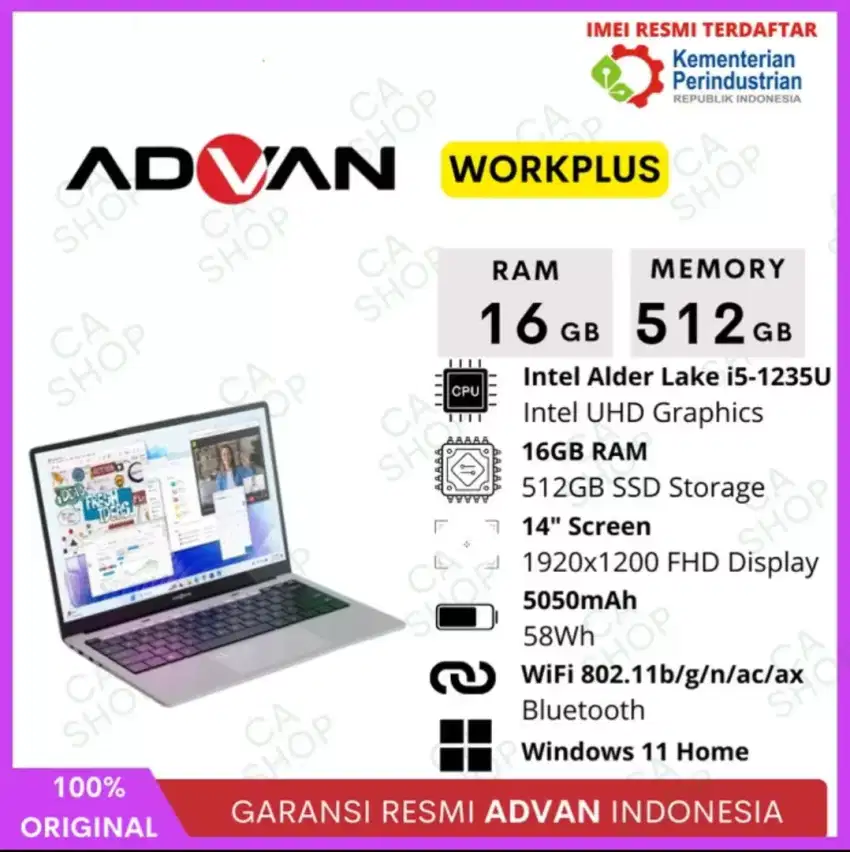ADVAN Laptop Workplus