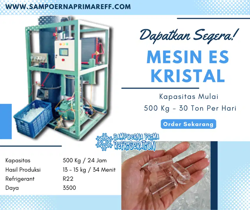 Mesin Es Kristal 500 Kg per hari Ready Stok