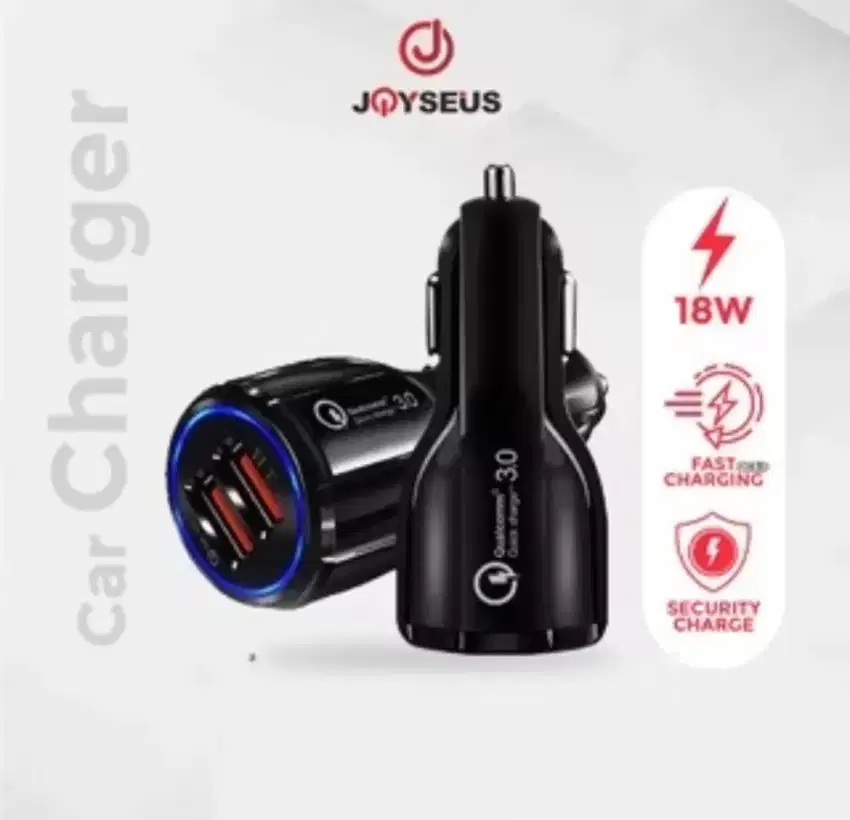 Car Charger Colokan Mobil 2 Ports QC3.0 3.1A JOYSEUS Qualcomm Black