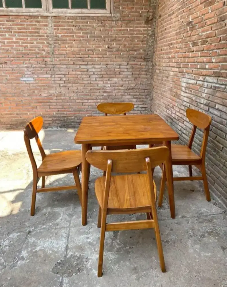 set meja kursi cafe jati