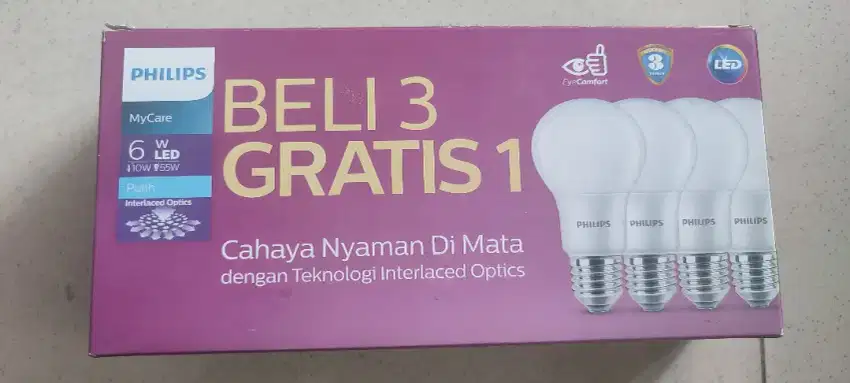 PAKET HEMAT LED PHILIPS 6 Watt Paket Beli 3 Gratis 1