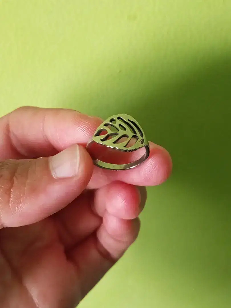 *HARGA PAS* Cincin Stainless Model Daun Size 16