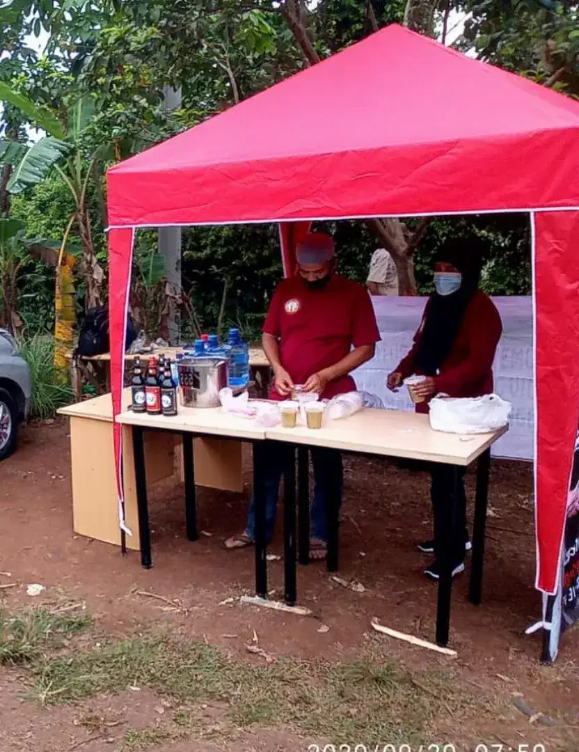 Tenda stand jualan sistem bongkar pasang dn lipat siap antar