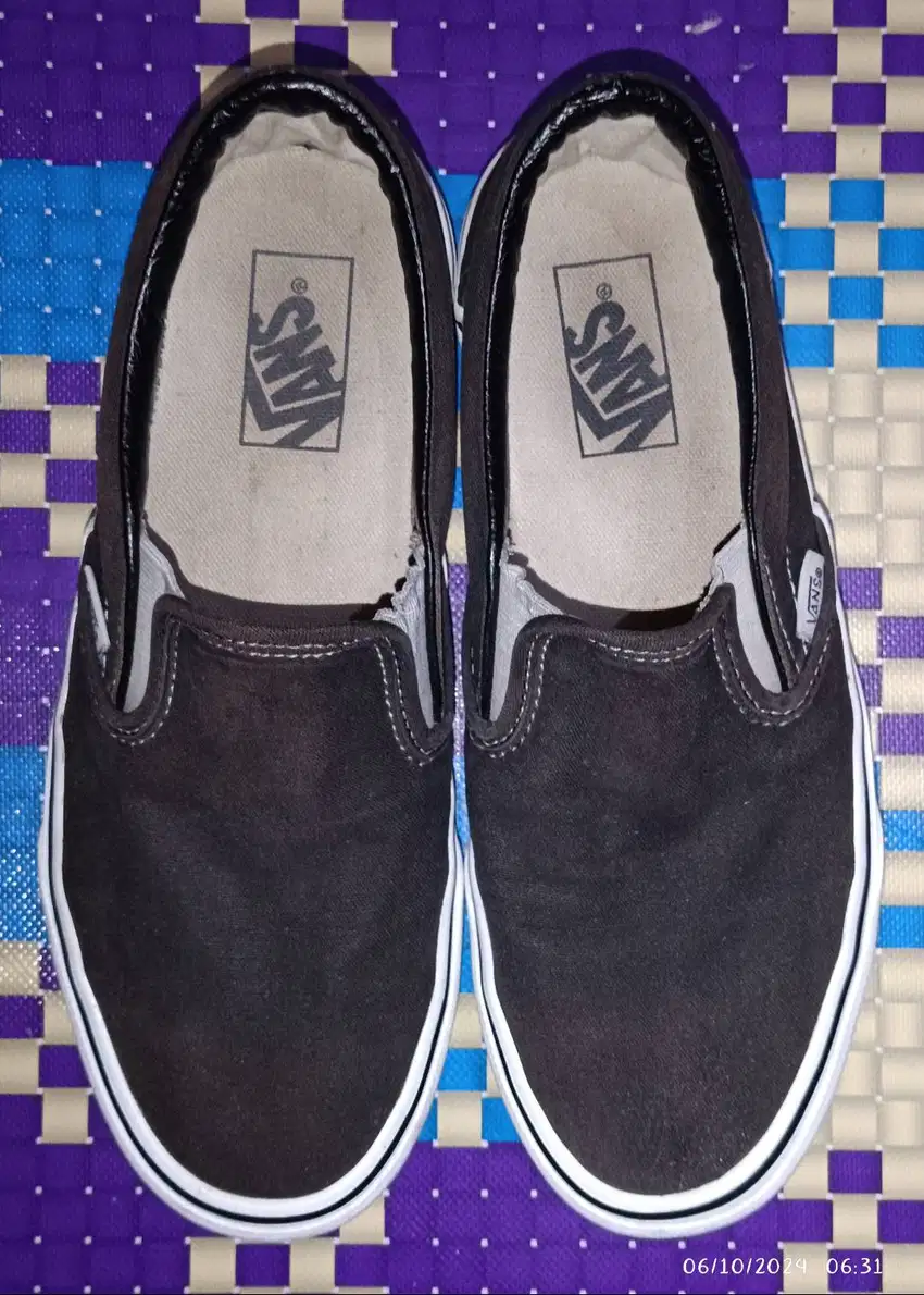 Vans Classic Slip On Black White 40,5 Resmi Navya 100% Ori Bekas