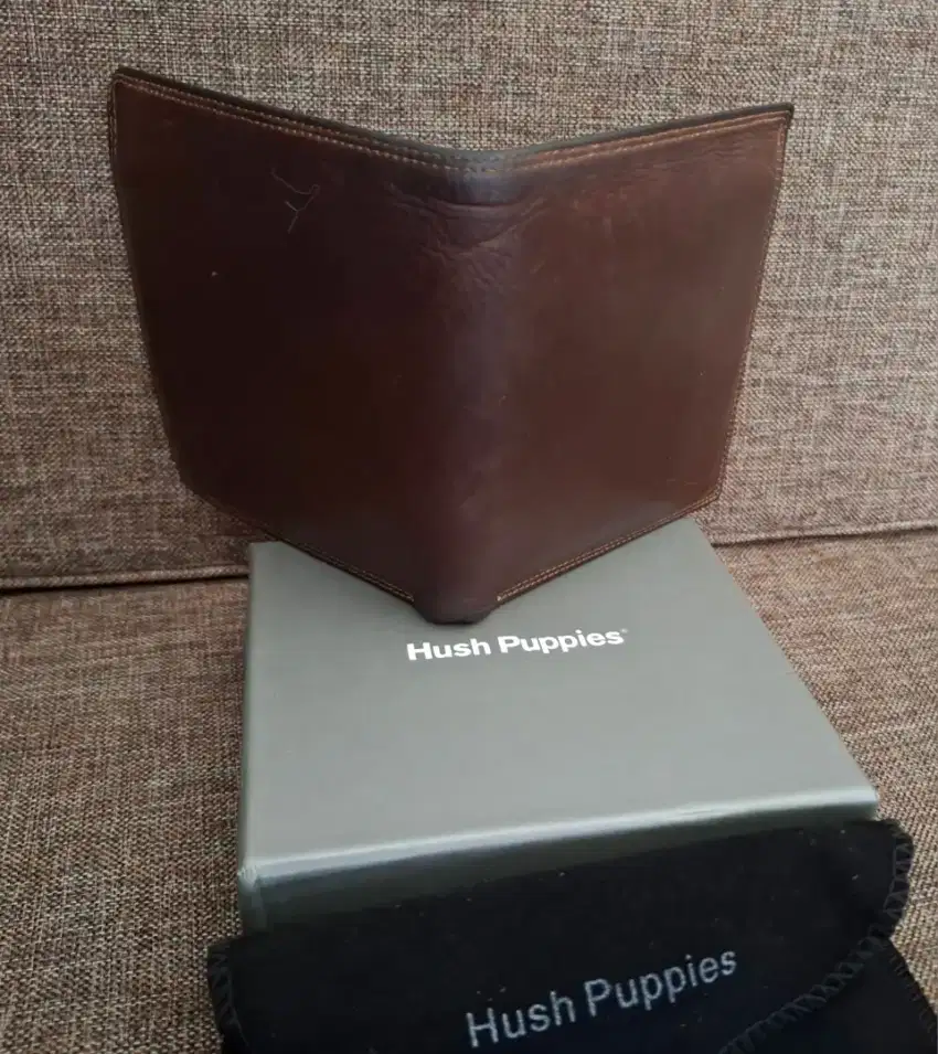 Dompet Hush Puppies Brown size big genuine leather