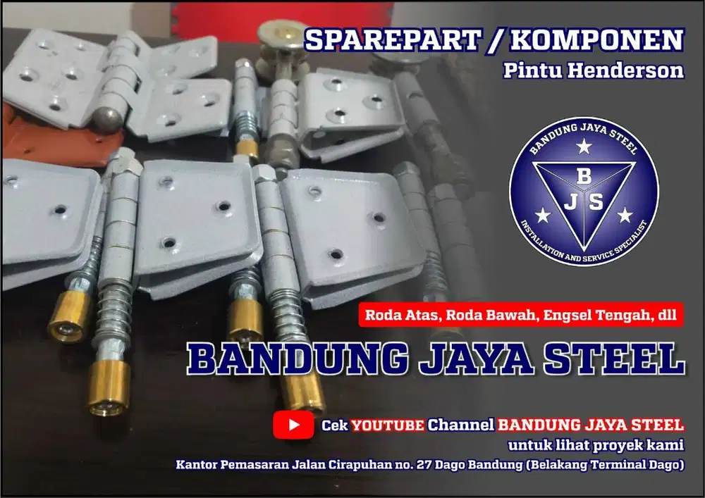 Aksesoris pintu merk WINA SS  rel roda engsel bracket dll lengkap