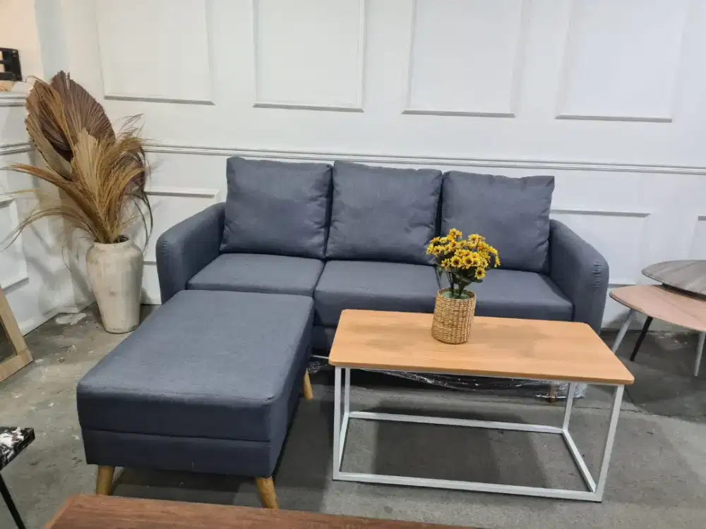 Sofa set selonjoran tanpa meja