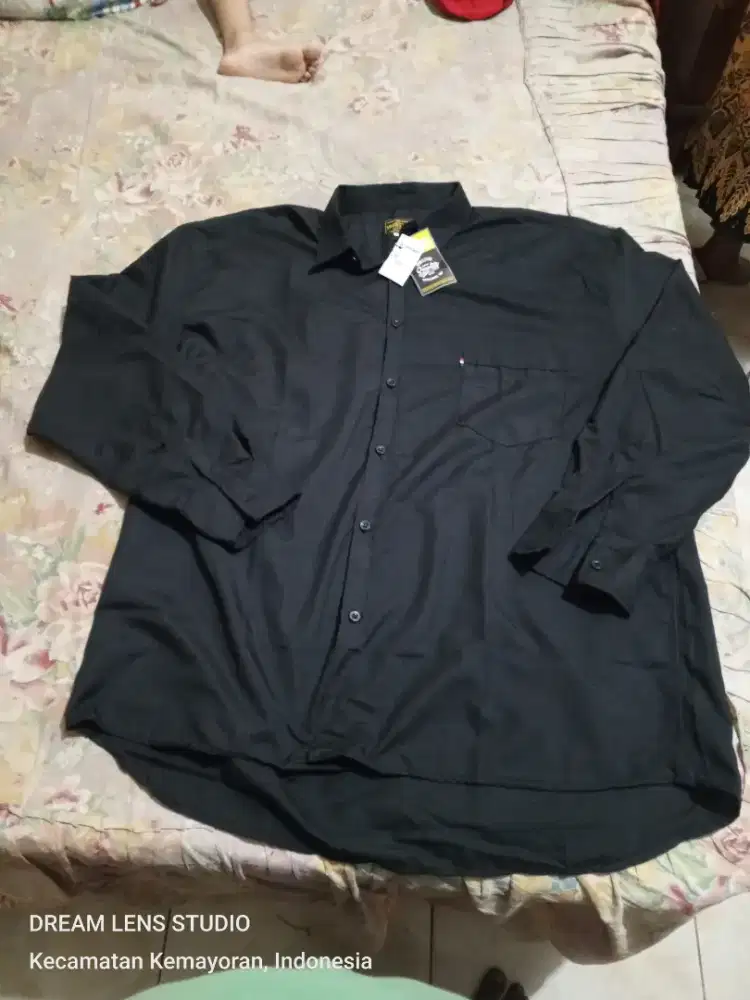 Kemeja Polos Hurley Hitam Ukuran 7XL Murah