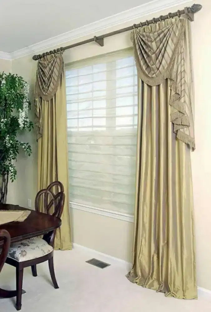 Pasang gordyn gorden murah vertikal roll blind jasa wallpaper dinding