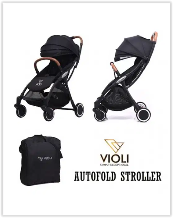 VIOLI AUTO FOLD STROLLER - BLACK- No minus