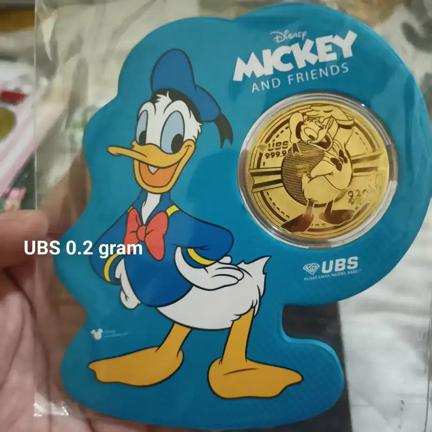 UBS 0,2gr 0.2 gr Emas Logam Mulia Donald Duck Bebek 0,2 gram Disney