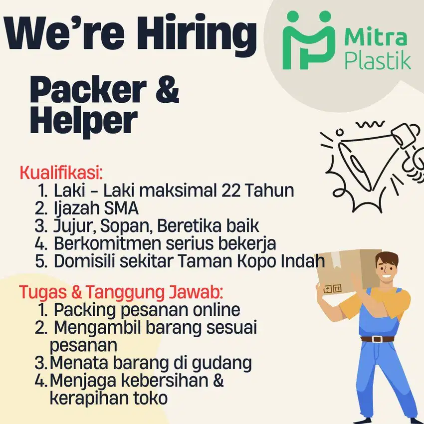 Packer + Helper Toko Online Taman Kopo Indah 3