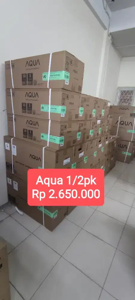 promo AC 1/2pk Aqua ready stok