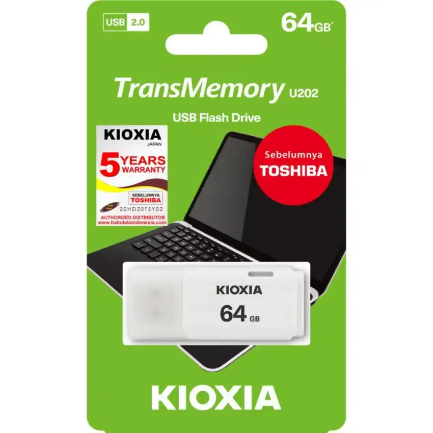 Flashdisk KIOXIA 64GB TransMemory U202 Made in Japan Garansi Resmi 5 Y